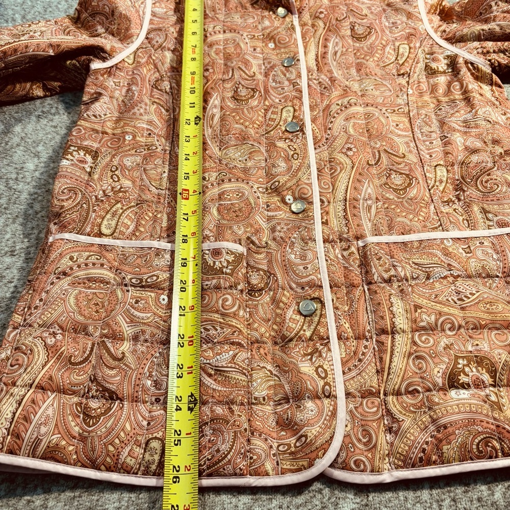 Liz Claiborne Women’s Small Reversible Quilted Jacket Pink Paisley - Picture 7 of 8